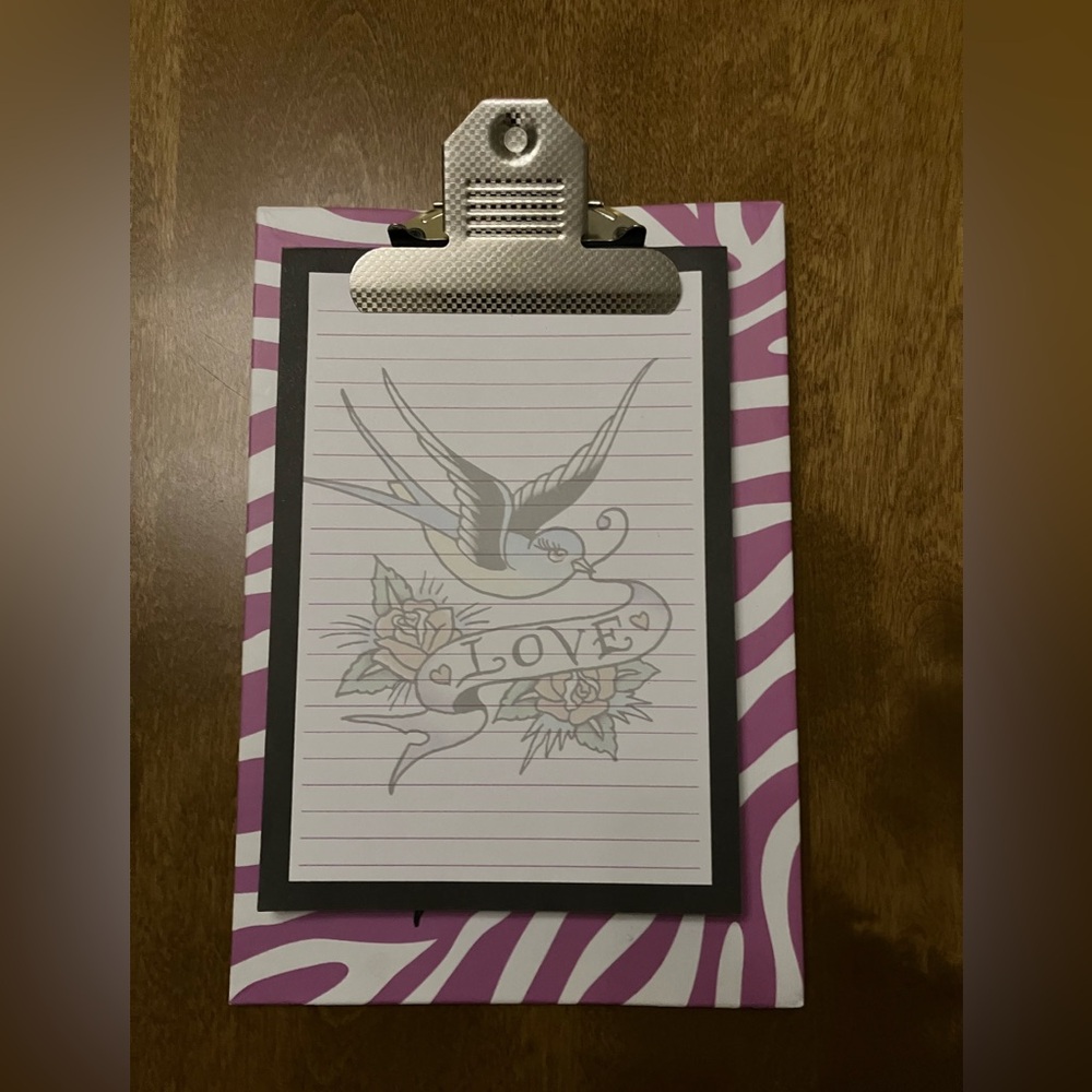 Ed Hardy Notepad with Clipboard